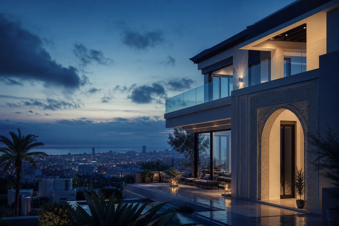 AURELIS. Maghreb villa facade for PropTech platform