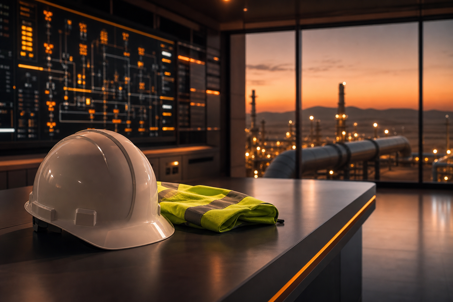 HSE, oil & gas safety and environment operations atmosphere
